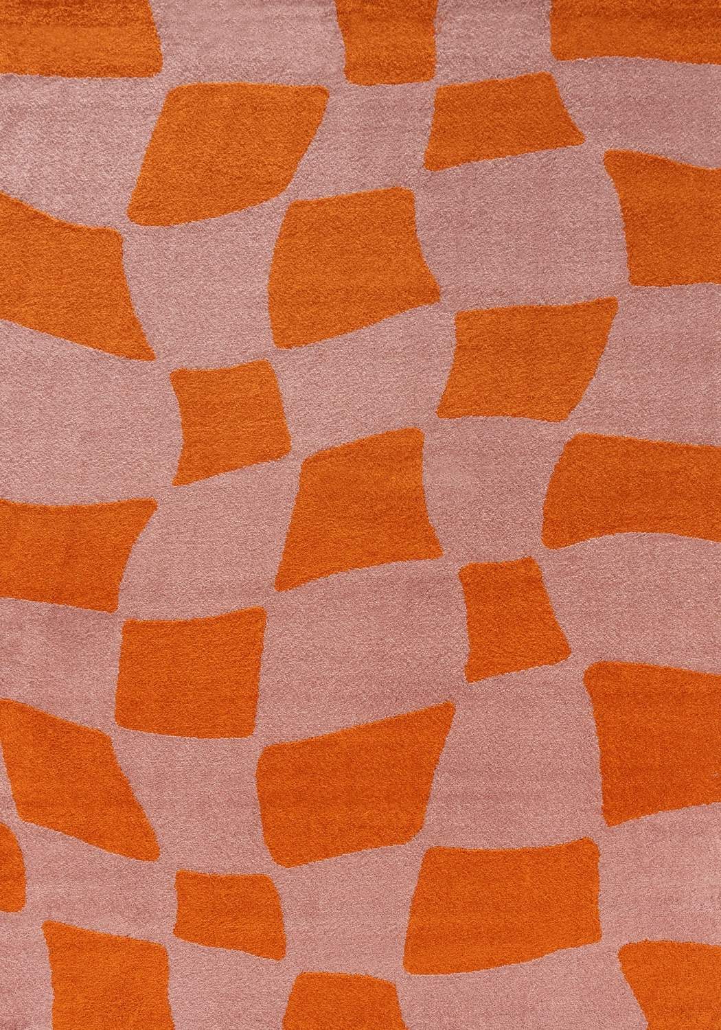 The Rugs Joli Checkered Orange Pink Rug