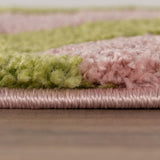 The Rugs Joli Checkered Green Pink Rug