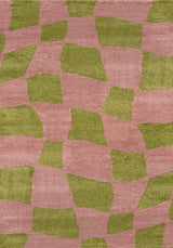The Rugs Joli Checkered Green Pink Rug