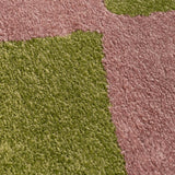 The Rugs Joli Checkered Green Pink Rug