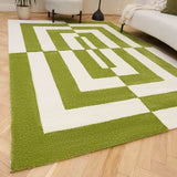 The Rugs Joli Geometric Green & White Rug