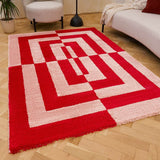 The Rugs Joli Geometric Red & Pink Rug