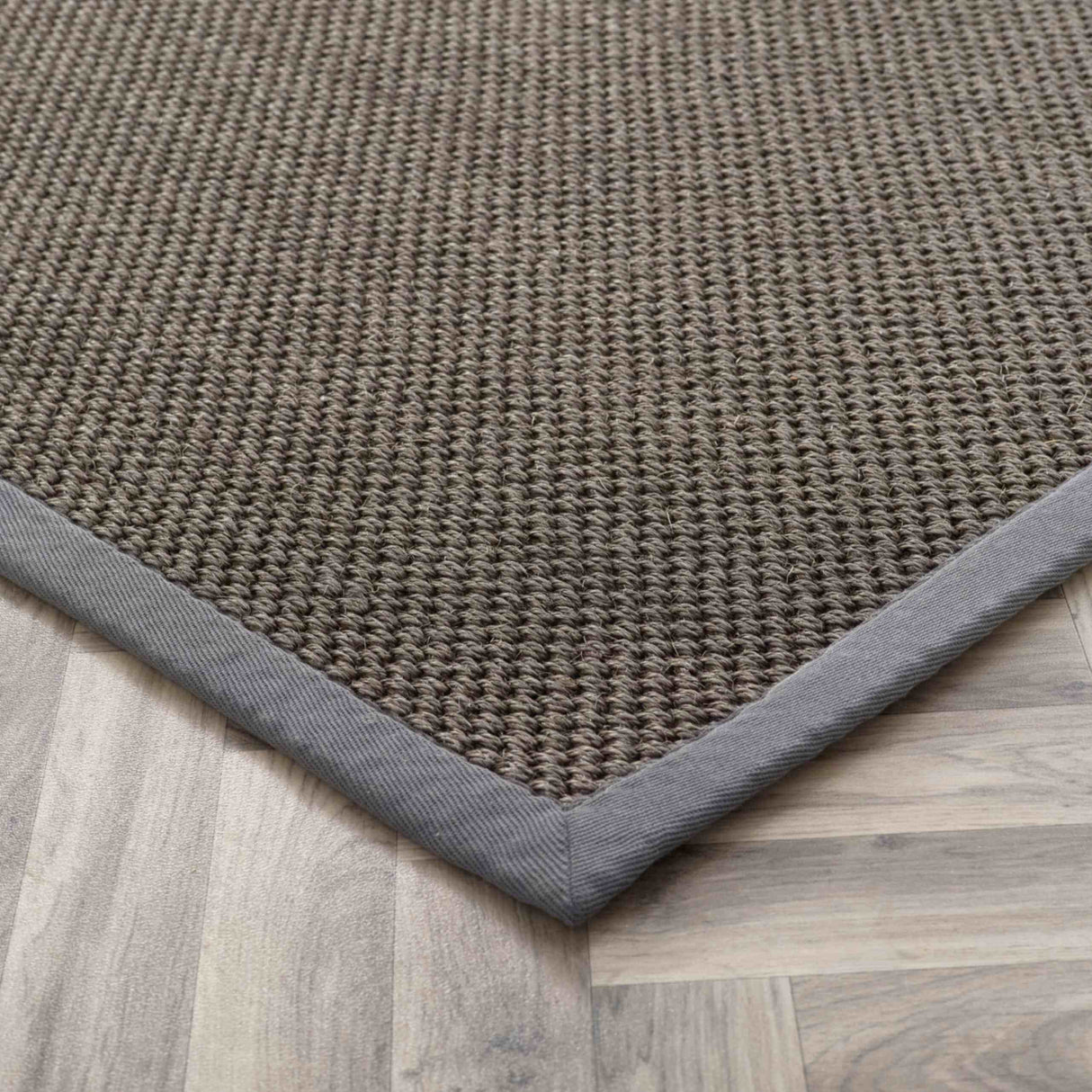 The Rugs Bordered Dark Grey Non-Slip Sisal Rug