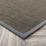 The Rugs Bordered Dark Grey Non-Slip Sisal Rug