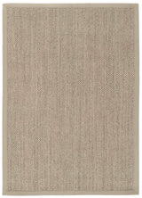 Bordered Light Beige Non-Slip Sisal Rug
