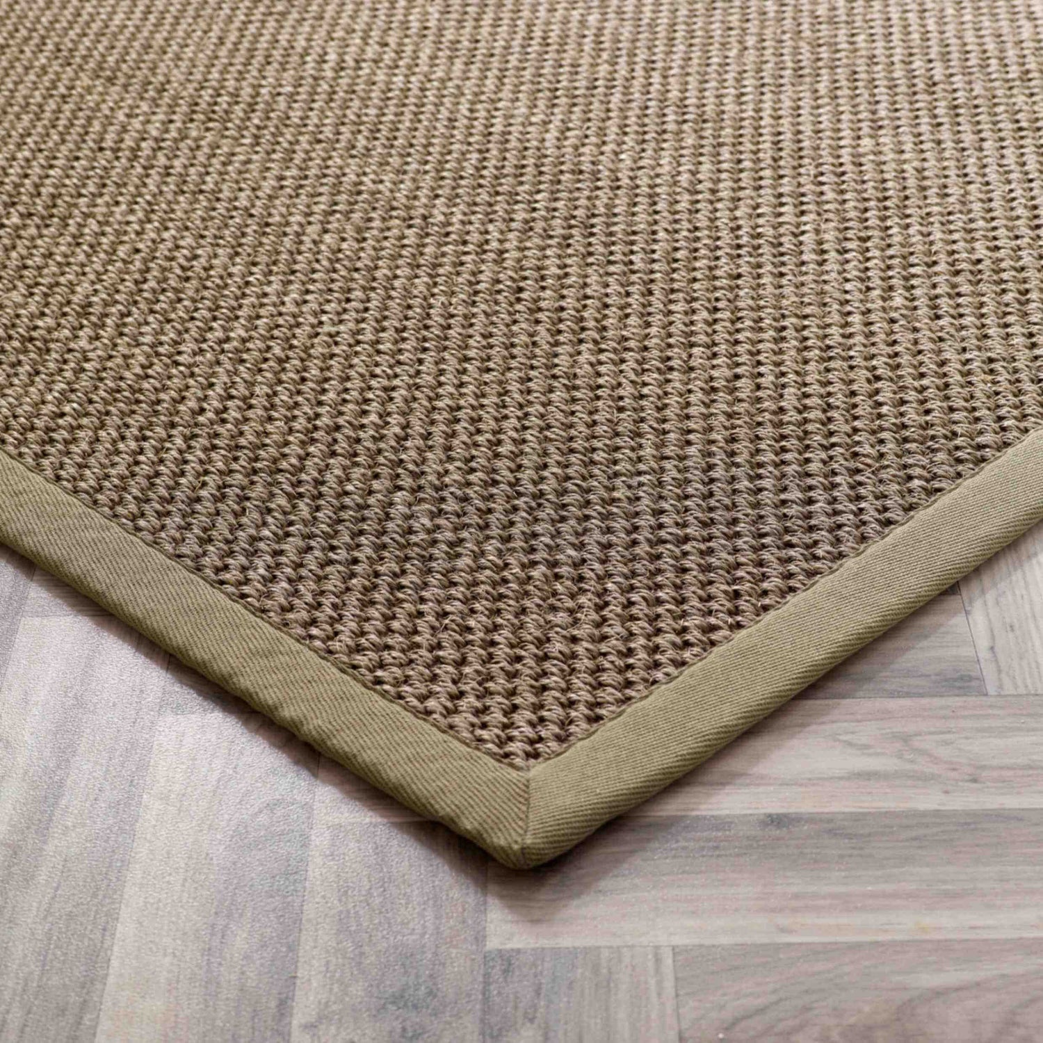 Bordered Sage Green Non-Slip Sisal Rug by The Rugs