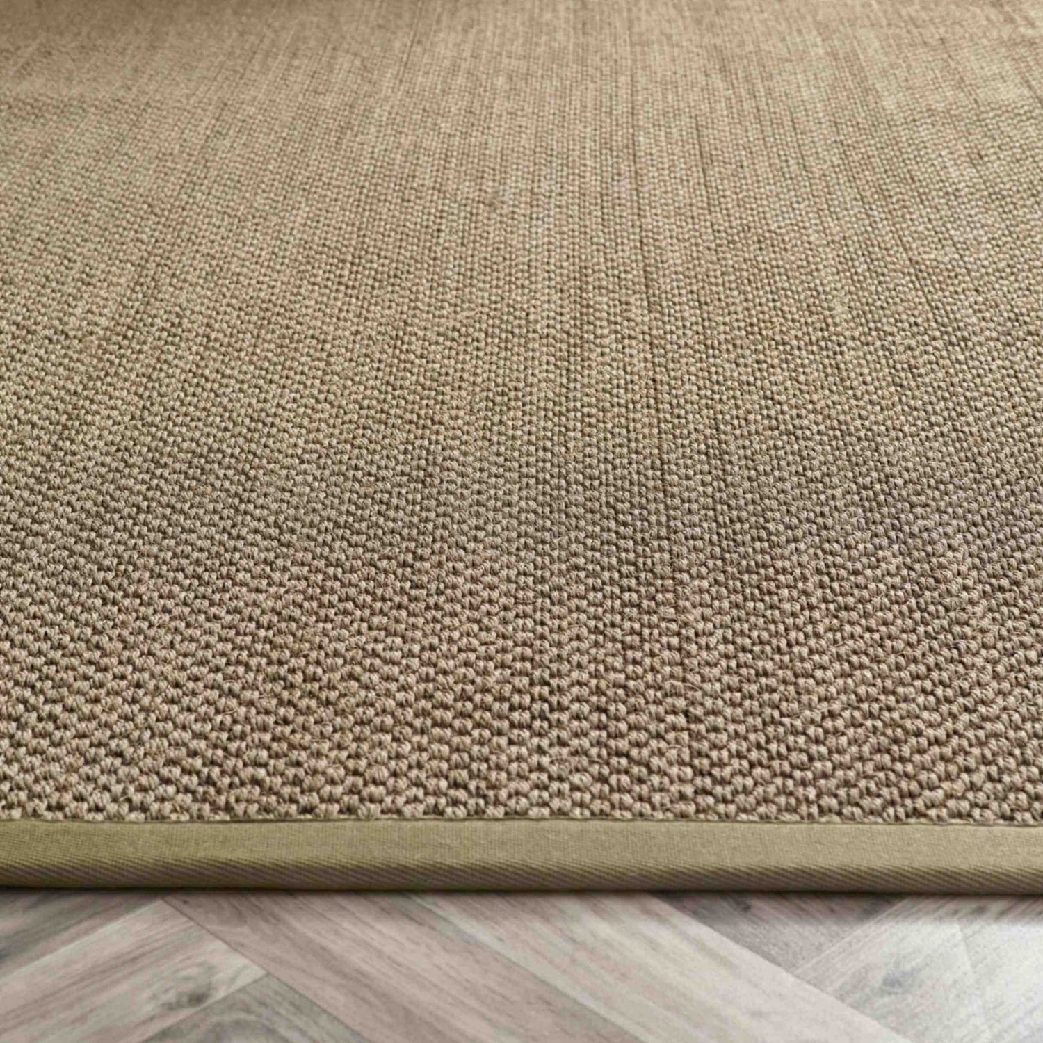 Bordered Sage Green Non-Slip Sisal Rug by The Rugs