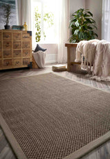 Bordered Sage Green Non-Slip Sisal Rug by The Rugs