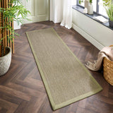 Bordered Sage Green Non-Slip Sisal Rug by The Rugs