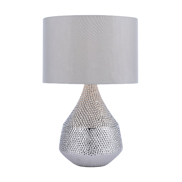 Pagazzi Julietta Silver Ceramic Touch Lamp with Taupe Shade