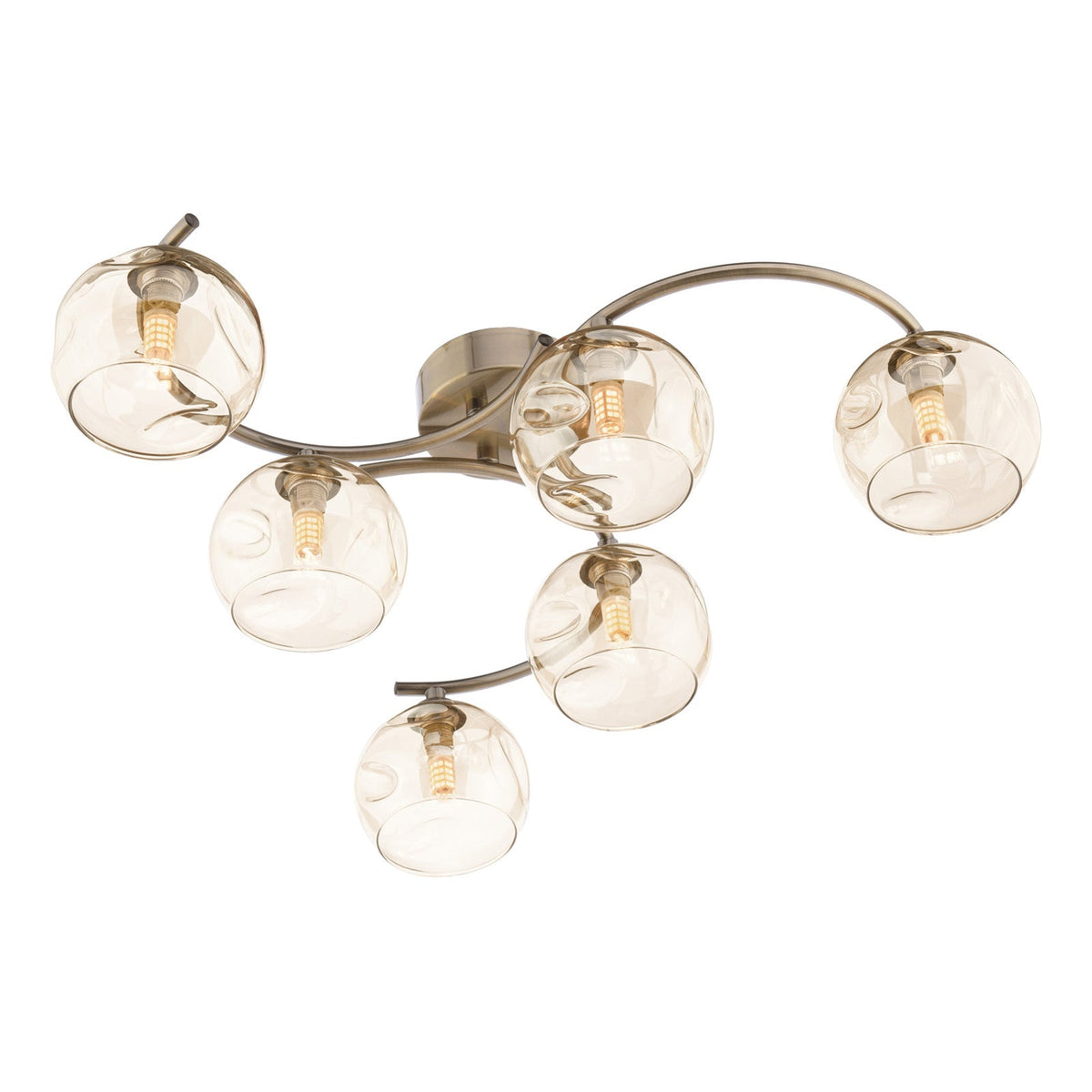 Pagazzi Kaitlin 6-Light Antique Brass Semi-Flush Ceiling Light