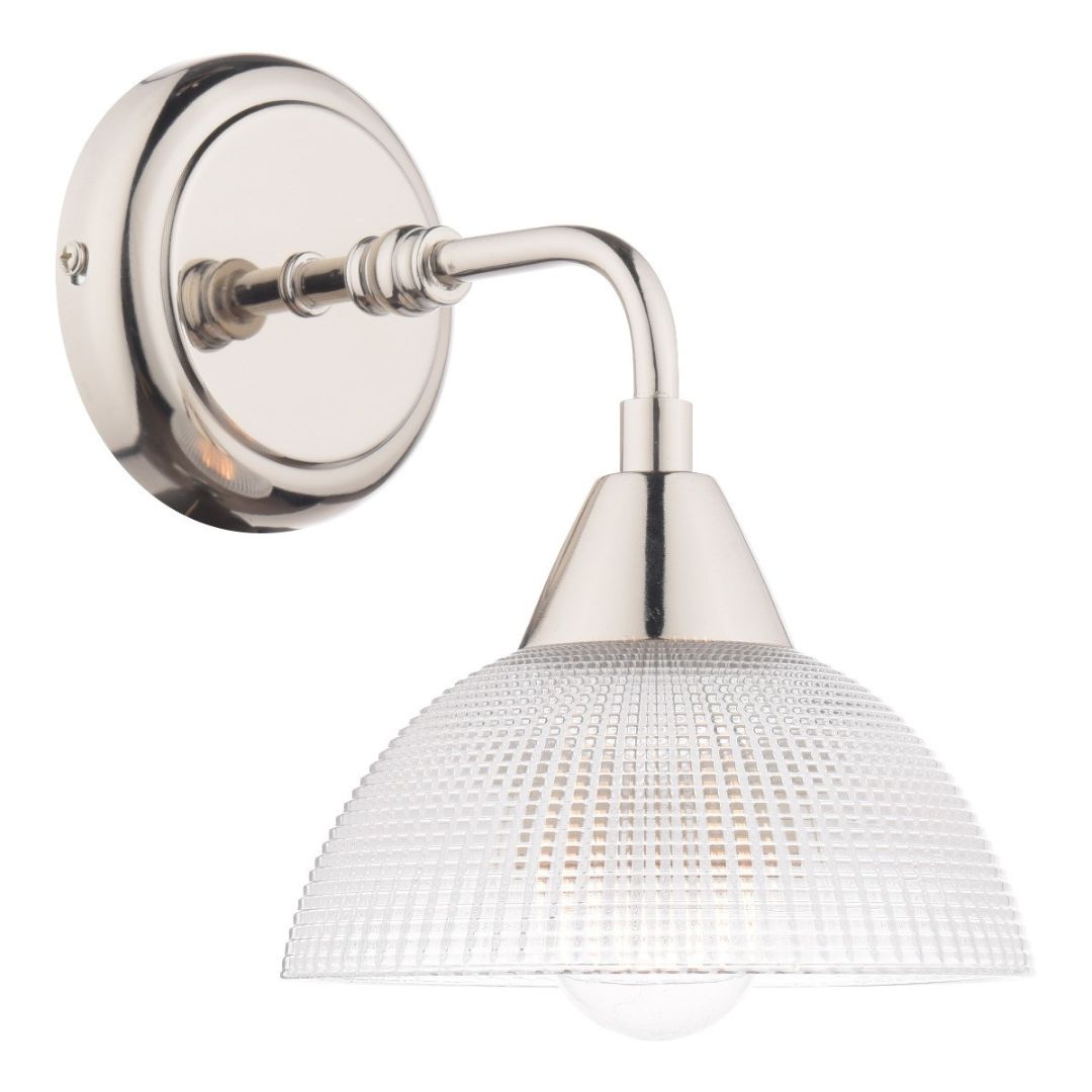 Pagazzi Kavan Clear Glass and Polished Nickel Wall Light - 20cm