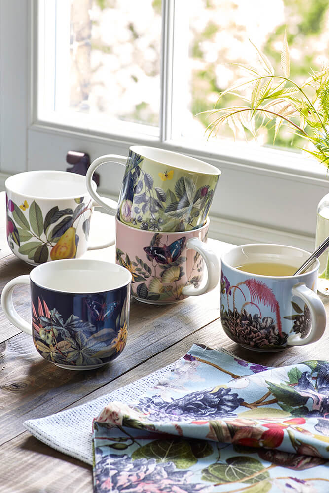 Kew Gardens Fruit and Floral White Mug