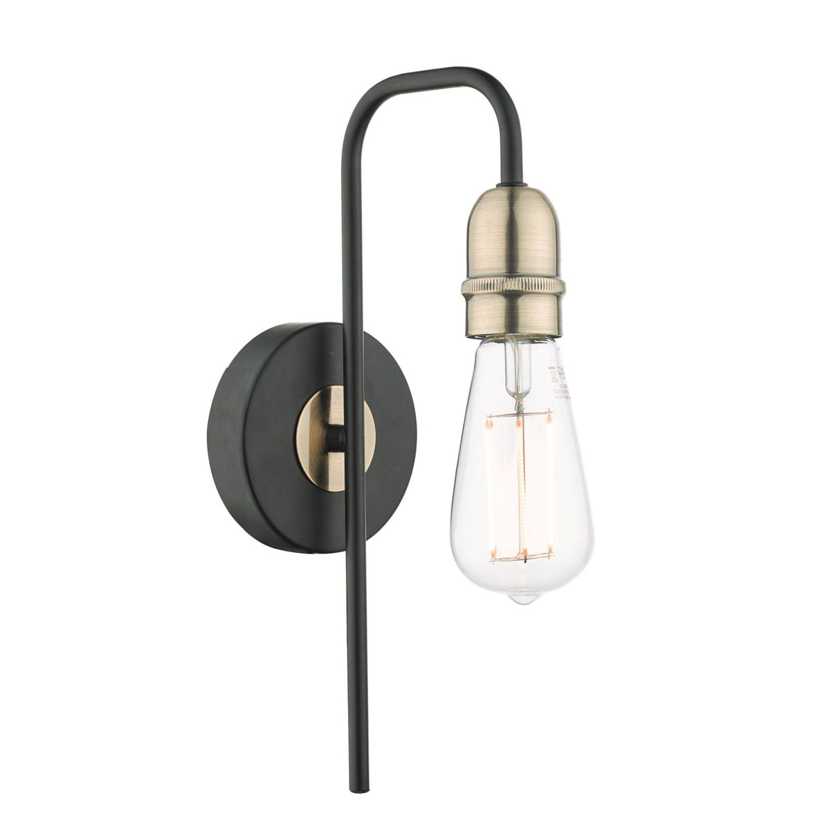 Pagazzi Oliver Black Antique Brass Wall Light