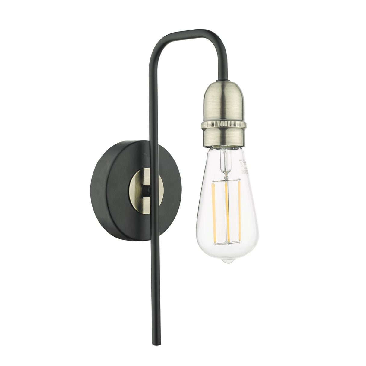 Pagazzi Oliver Black Antique Brass Wall Light