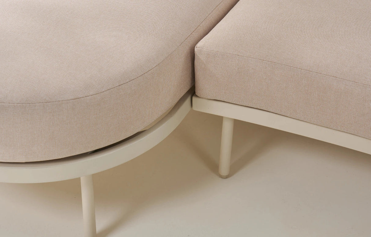 MINT Outdoor Kiki Beige 3 Seater Organic Garden Chaise Sofa