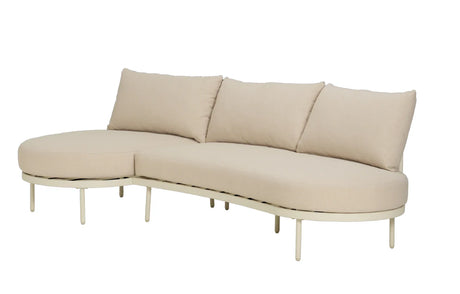 MINT Outdoor Kiki Beige 3 Seater Organic Garden Chaise Sofa