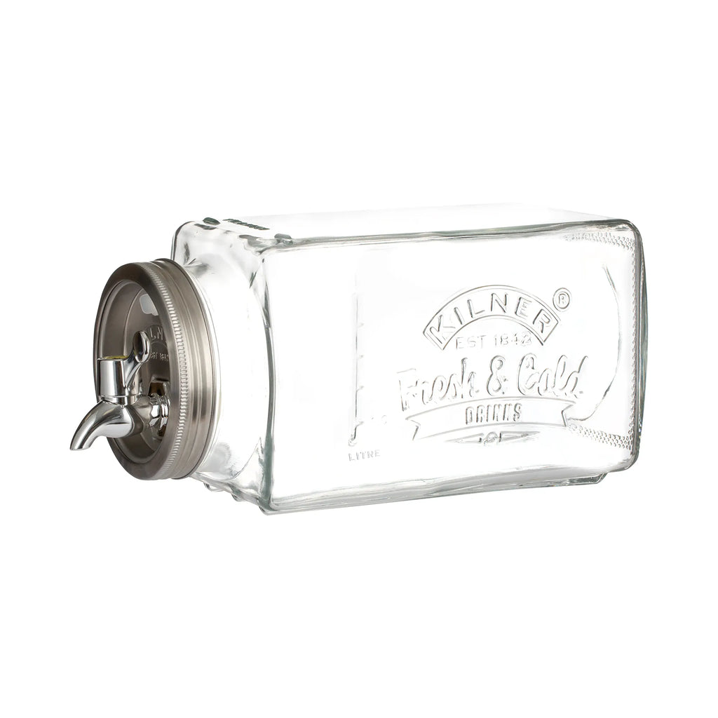 Kilner Glass Fridge Drinks Dispenser Jar With Pouring Tap, 3 Litre