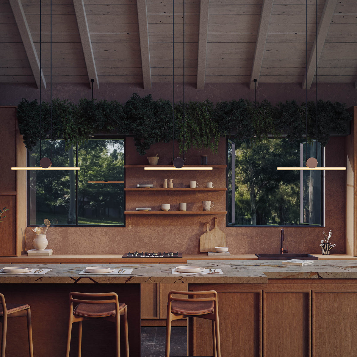 Tala Kilter Pendant Light in Brass