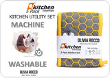 5 Pack Kitchen Sets Apron + Oven Gloves + Towel Set + Pot Holder by OLIVIA ROCCO