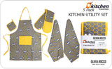 5 Pack Kitchen Sets Apron + Oven Gloves + Towel Set + Pot Holder by OLIVIA ROCCO