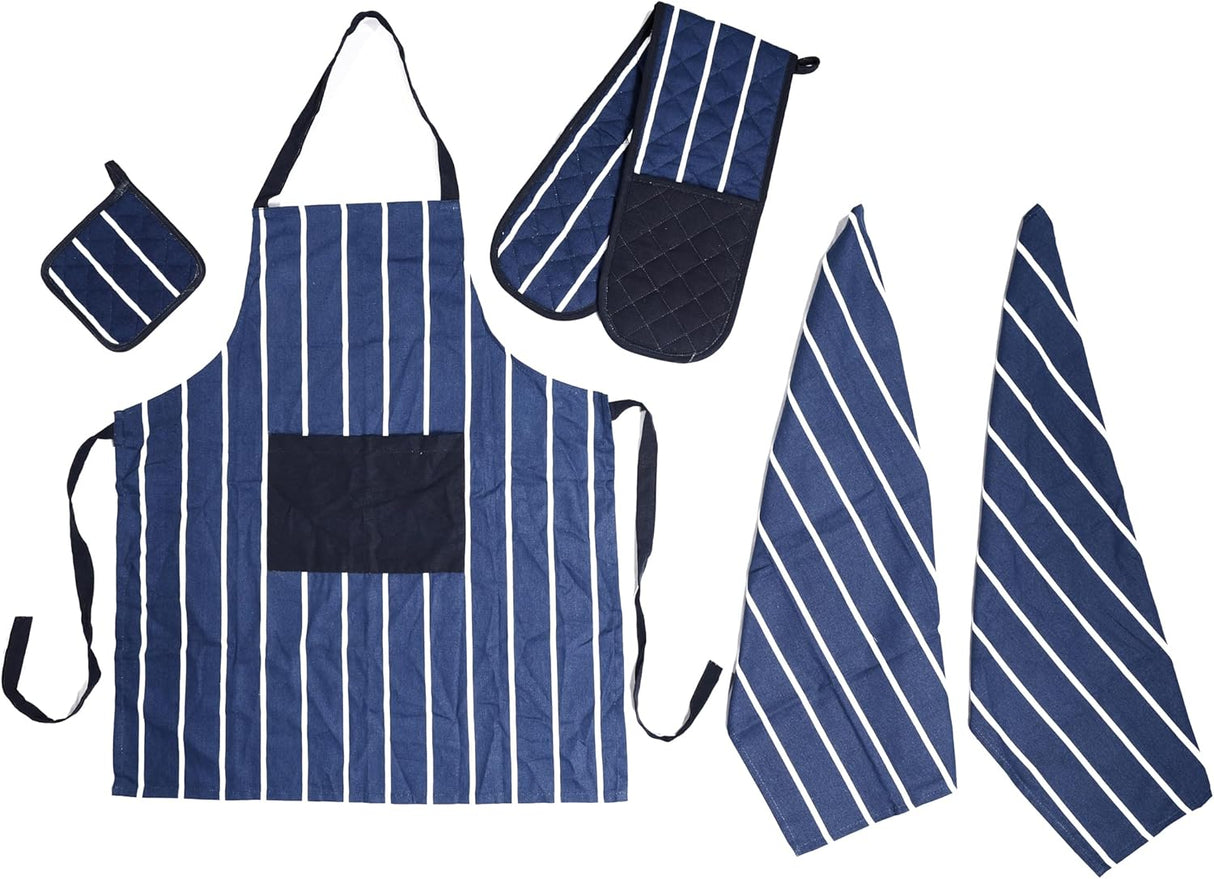 5 Pack Kitchen Sets Apron + Oven Gloves + Towel Set + Pot Holder by OLIVIA ROCCO