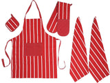 5 Pack Kitchen Sets Apron + Oven Gloves + Towel Set + Pot Holder by OLIVIA ROCCO