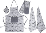 5 Pack Kitchen Sets Apron + Oven Gloves + Towel Set + Pot Holder by OLIVIA ROCCO