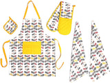5 Pack Kitchen Sets Apron + Oven Gloves + Towel Set + Pot Holder by OLIVIA ROCCO