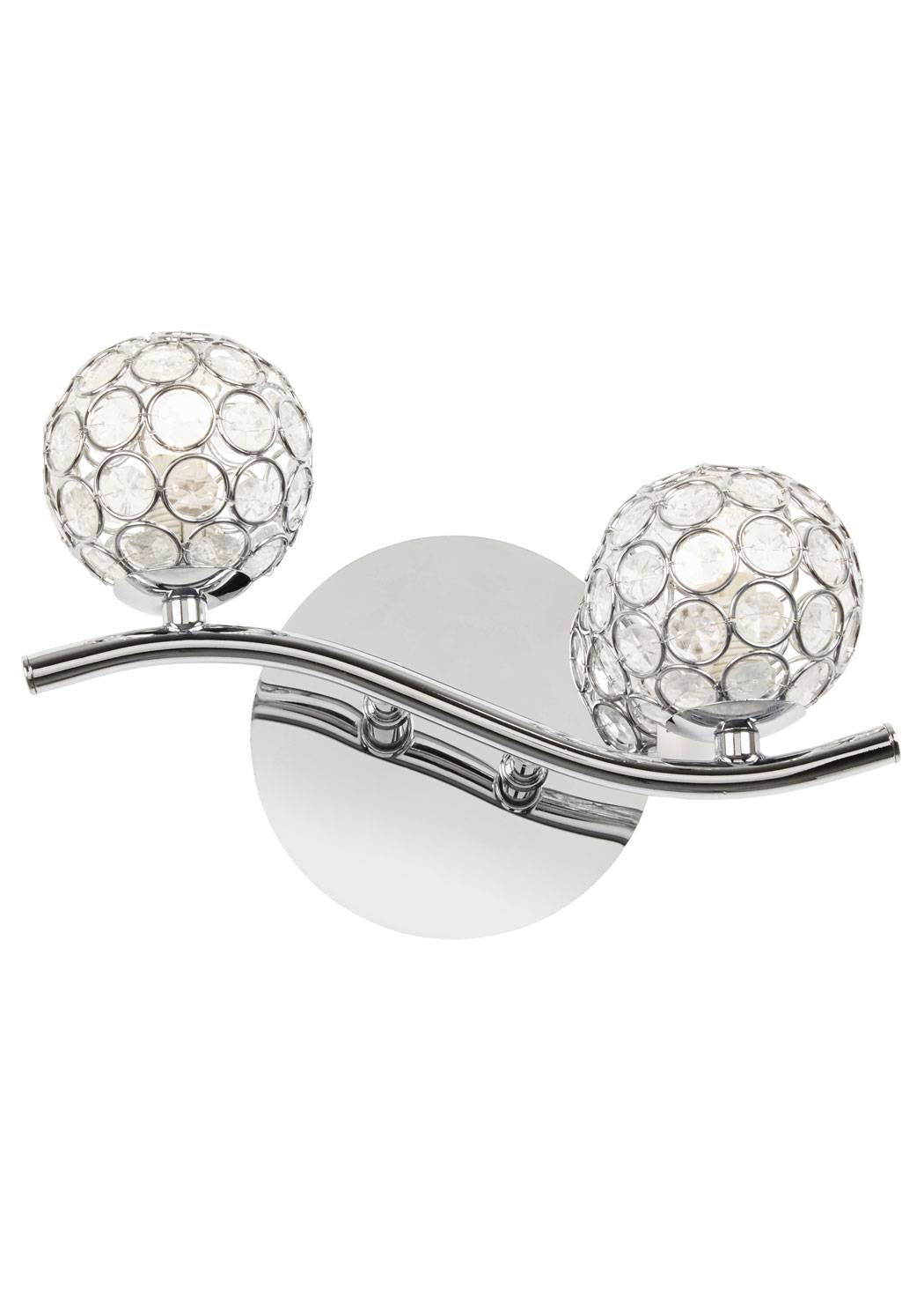 Pagazzi Kumar 2-Light Chrome Crystal Wall Light