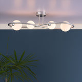 Pagazzi Lena 4 Light Matte Silver Semi Flush Ceiling Light