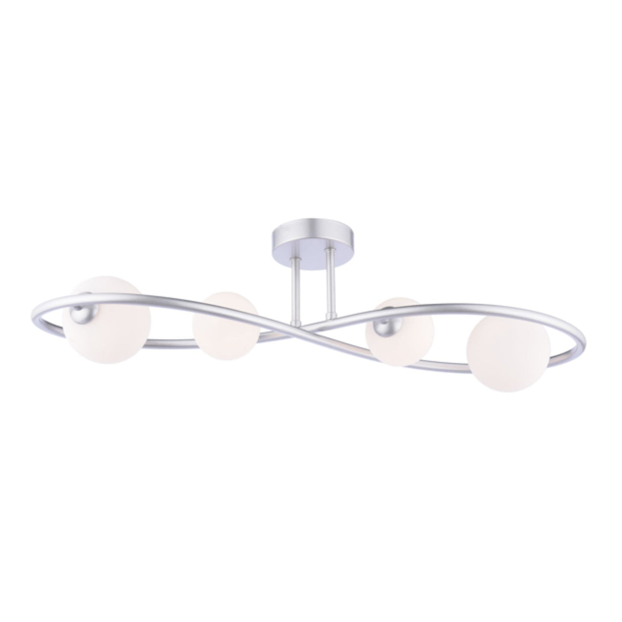 Pagazzi Lena 4 Light Matte Silver Semi Flush Ceiling Light
