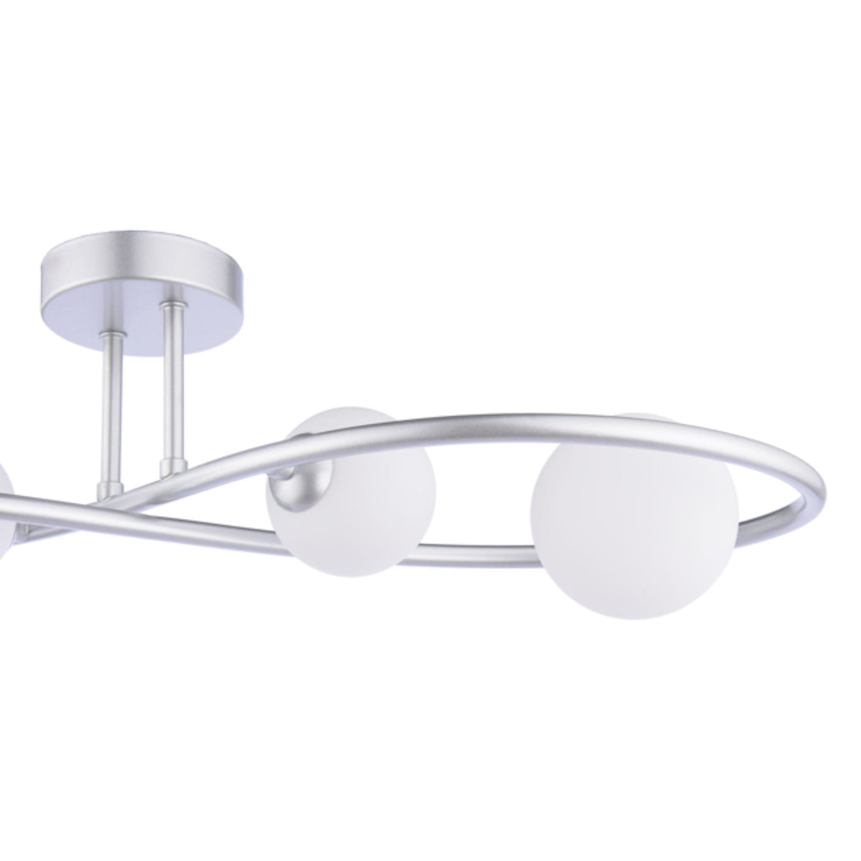 Pagazzi Lena 4 Light Matte Silver Semi Flush Ceiling Light
