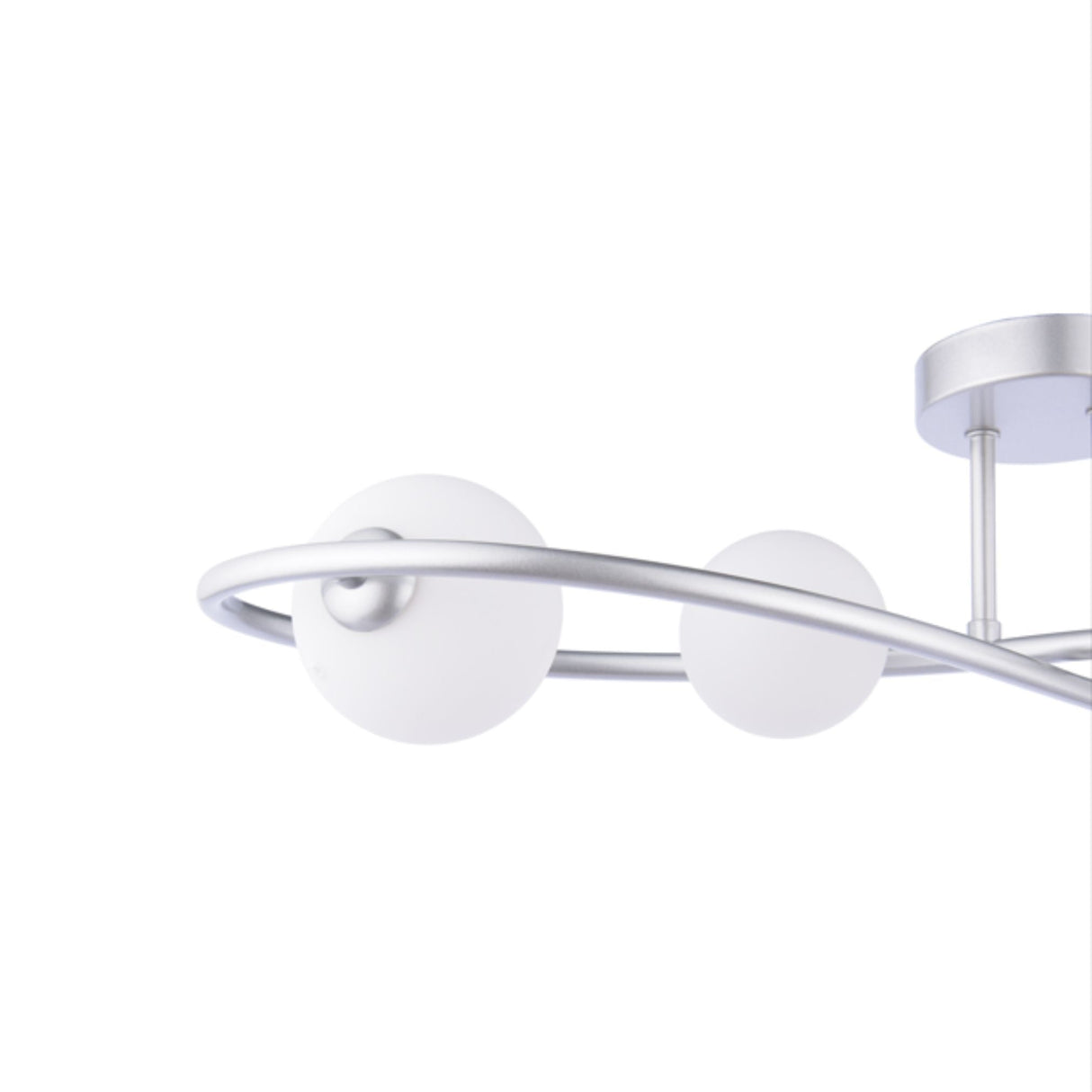 Pagazzi Lena 4 Light Matte Silver Semi Flush Ceiling Light