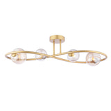Pagazzi Lena 4 Light Satin Brass Semi Flush Ceiling Light