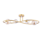 Pagazzi Lena 4 Light Satin Brass Semi Flush Ceiling Light