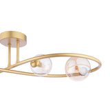 Pagazzi Lena 4 Light Satin Brass Semi Flush Ceiling Light