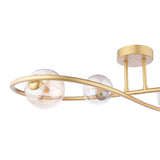 Pagazzi Lena 4 Light Satin Brass Semi Flush Ceiling Light