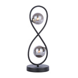 Pagazzi Lena 2-Light Black Table Lamp with Glass Shades