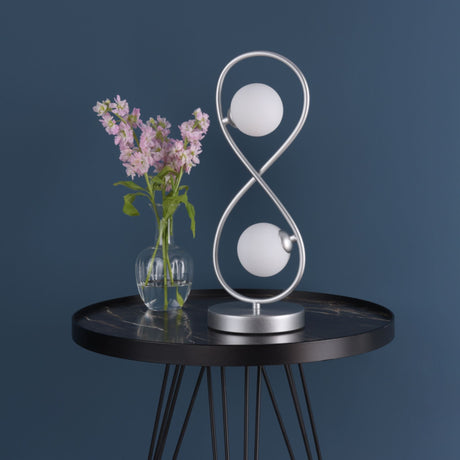 Pagazzi Lena 2 Light Matte Silver Table Lamp