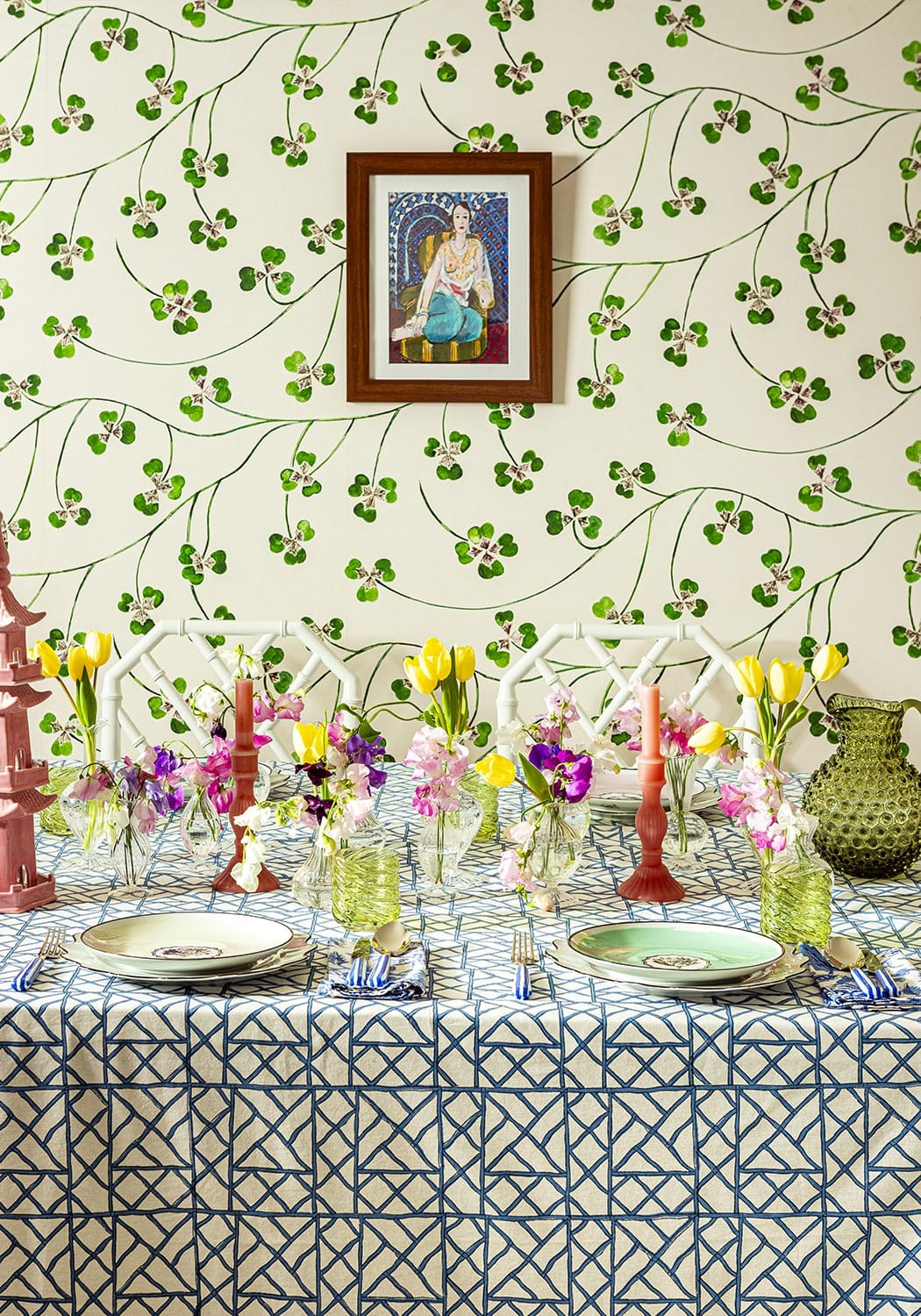 Casa by Josephine Jenno Lily’s Blue Bamboo Breeze Tablecloth