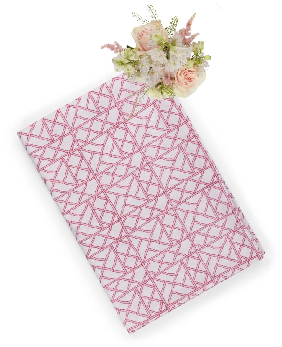 Lily's Pink Bamboo Lattice Tablecloth | Casa by Josephine Jenno