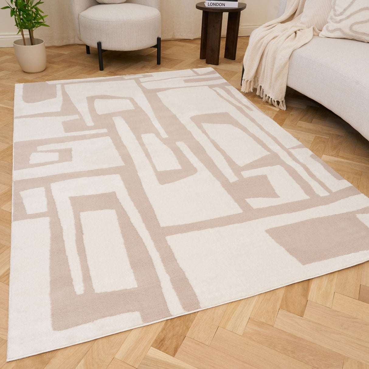 The Rugs Loft Abstract Beige Rug