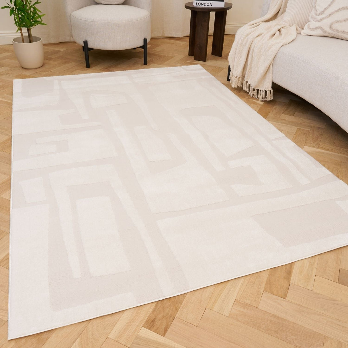 The Rugs Loft Abstract Cream Rug