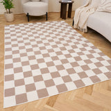 The Rugs Loft Checkerboard Beige Rug