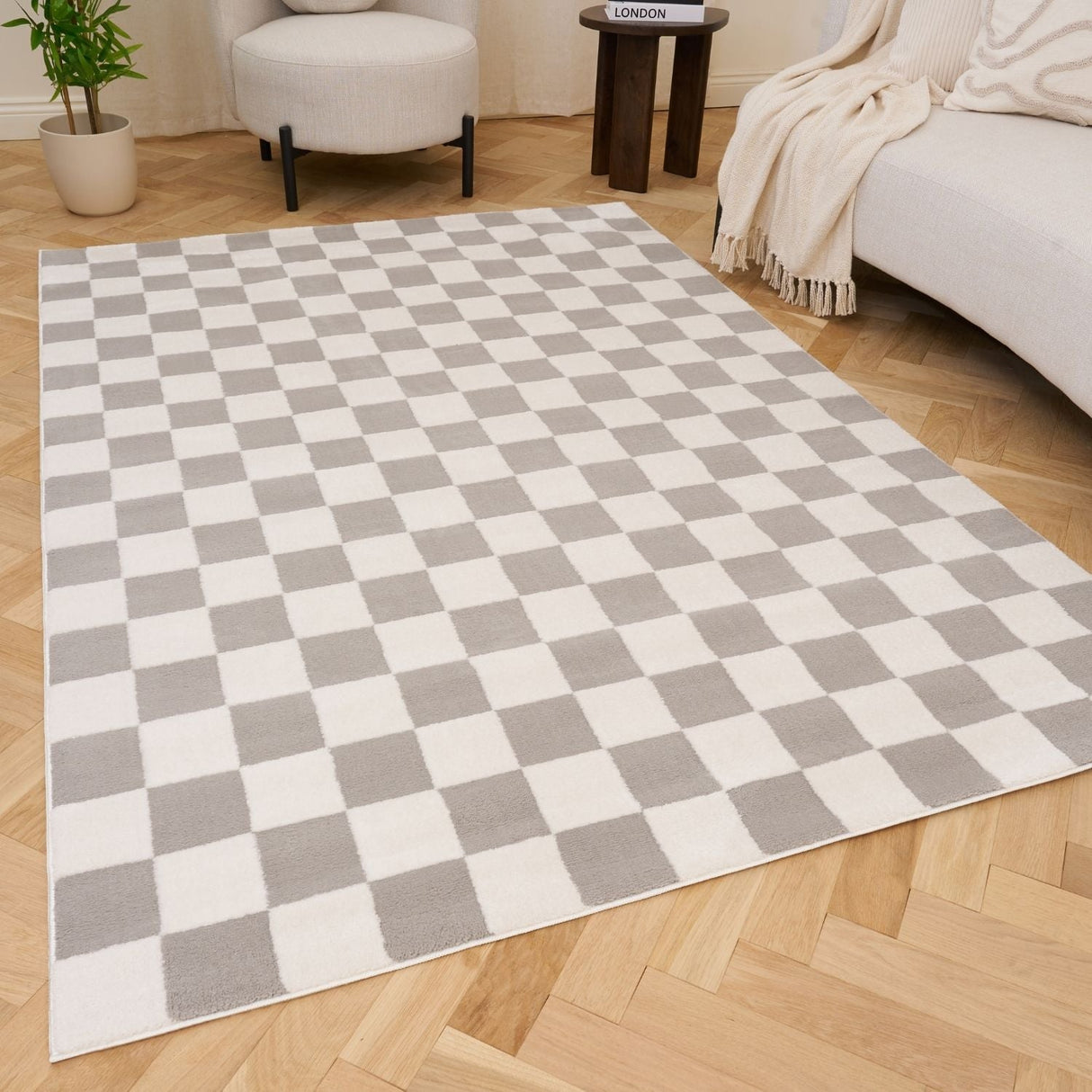 The Rugs Loft Checkerboard Grey Rug