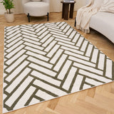 The Rugs Loft Chevron Green Rug