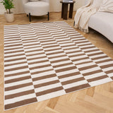 The Rugs Loft Striped Brown Rug