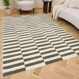 The Rugs Loft Striped Green Rug