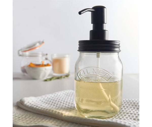 Kilner Glass Liquid Soap & Lotion Dispenser with Stainless Steel Pump